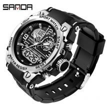 SANDA 2024 Top Marke herren Uhren 5 ATM Wasserdichte Sport Military Armbanduhr Quarzuhr für Männer Uhr Relogio Masculino