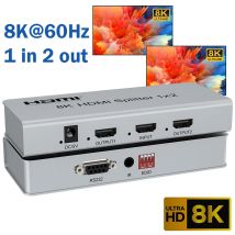 8K 60Hz HDMI Splitter 1 in 2 out HDMI2.1 Video Splitter 1x2 1x4 Duplikatbildschirm 4K 120Hz Videoverteiler Unterstützung CEC EDID HDR