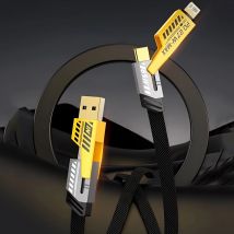 4 in 1 USB Type C Cable Type C TO C PD 65W 27W LIGHTNING Fast Charging Mech Cable For iPhone Samsung Xiaomi HUAWEI OPPO One Plus