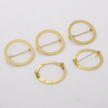 1 pz 29mm 14K Placcato Color Oro Spilla Rotonda Spilli Base Spilla di Sicurezza Impostazioni Base Vuota Per Creazione di Gioielli Spille FAI DA TE forniture