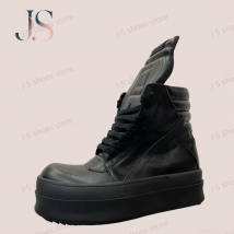 R-o Designer Herren Schuh Damen Sneaker High Top Schuhe Schwarze Lederstiefel Luxus Casual Sneakers Reißverschluss 6 cm Dicke Sohle Stiefeletten