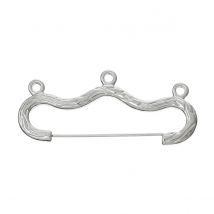 DoreenBeads Brooches Findings Hanger 3 Loops dull silver color(Lead,Nickel Free)4.6cm x 2cm(1 6/8" x