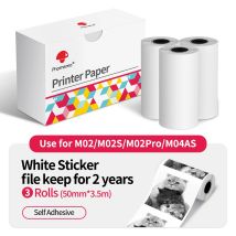 Thermopapier Original Phomemo Aufkleber 3 Rollen passend für M02 M02S M02 Pro Thermodrucker Mini Thermo-Fotosticker