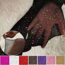 Fishnet Diamant Strumpfhosen Frauen Mode Glänzende Netz Strumpfhosen Weibliche Dünne Strass Mesh Nylon Strümpfe Strumpfhosen