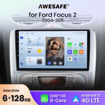AWESAFE PX9 Plus Autoradio Per Ford Focus MK2 MK3 2009 2004 - 2012 Wireless CarPlay Android Auto No