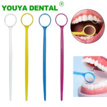 100 stücke Dental Mund Spiegel Einweg Kunststoff Zahnarzt Spiegel Reflektor Oral Hygiene Überprüfen Spiegel Zähne Bleaching Zahnmedizin Werkzeuge