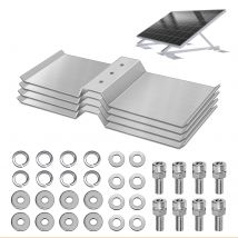 4 Pcs Aluminum Solar Panel Mounting Bracket Shim Block, Ballast Plate, Support for Adjustable Solar Panel Tilt Mount, Ideal for