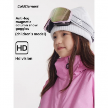 Coldelement Occhiali da sci per bambini Occhiali da neve con lenti cilindriche grandangolari HD antiappannamento a 2 strati Bambini Ragazzi Ragazze ​