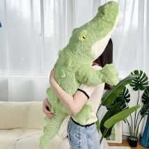 55-115cm Big Soft Crocodile Plush Toy Fluffy Full Stuffed Animal Pillow Green Giant Alligator Sofa Cushion Kids Birthday Gift