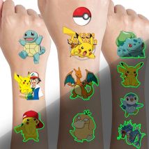 Pokemon świecące tatuaże dla dzieci style Pikachu tymczasowe tatuaże naklejki chłopcy dziewczęta świecące zaopatrzenie firm prezenty dla dzieci