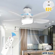 Ceiling Fan with Light 5 Blades Fan Light With Remote Control Dimmable E27 Mini Fan Lights for Home Dining Room Bedroom Lighting