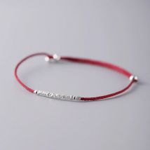 La Monada 925 Sterling Silber Seil Armbänder Silber Perle Mode Dünne Rote Faden Linie String Armbänder Für Frauen Mädchen