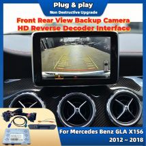 Zestaw adaptera kamery cofania Plug & Play do Mercedes Benz GLA X156 2012 ~ 2020 z oryginalnym ekranem, interfejsem kamery przedniej i tylnej.