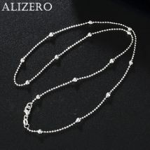 Halskette mit Anhänger aus 925er-Sterlingsilber, runde Perlenkette für Damen, 40,6–61 cm, modische Party, Hochzeit, edler Schmuck, Urlaubsgeschenke