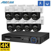 8MP 4K Face Detection Sicurezza PTZ Sistema di telecamere IP Audio POE NVR Kit CCTV Umanoide Video sorveglianza domestica esterna Xmeye