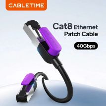 CABLETIME Cat8 RJ45 Ethernet-Kabel STTP 40 Gbit/s 2000 MHz Netzwerk Lan PVC-Buchse für Router Modem Internetkabel