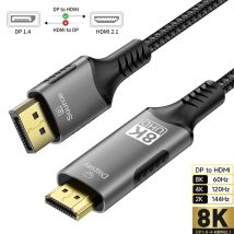 DisplayPort to HDMI Cable 8K DP1.4 to HDMI 2.1 Converter 8K@60Hz 4K@120Hz HDR HDR For Desktop Laptop PC TV Monitor Projector
