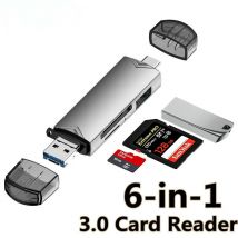 Lettore di schede Otg tipo C 6 in 1 Mini adattatore Micro Sd USB 3.0 Convertitore di unità flash USB TF Accessori per telefoni cellulari