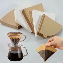 100 Stück Kaffeefilterpapier Einweg-Naturpapierfilter 1–4 Tassen V-förmige Kaffee-Tropfpapierfilter Cafés Wohnaccessoires