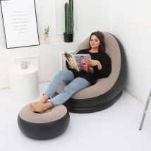 Neue Aufblasbare Plüsch Sofa Für Faule Menschen Faltbare Fuß Sofa Bett Im Freien Bequem Liegen Stuhl Mit Füße Bank Heißer