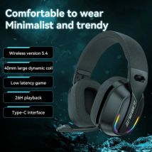Cuffie da Gaming Wireless B500 Over-Ear con Luce RGB, Bluetooth 5.4, Audio Bass, 60 Ore di Autonomia per PC e Telefono