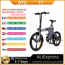 DYU T1 bici elettrica 250W motore Brushless 36 v10ah batteria al litio lega di magnesio E-Bike adulto 20-in pneumatico piega bicicletta elettrica