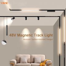 Eingebettetes magnetisches Schienen licht, LED-Einbau leuchten system, sicherer moderner Magnet-Deckens trahler DC48V für Wohnzimmer Schlafzimmer