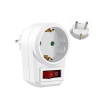 1/2/3pcs European Standard Socket Adapter With ON/OFF Switch 16A 250V EU Conversion Plug Wall Outlet Power adapter Portable