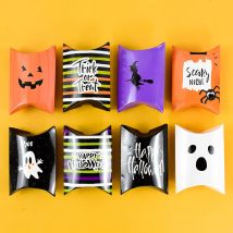 10 stücke Halloween Candy Box Kissen form Kürbis Geist Spinne Keks Snack boxen Süßes oder Saures Halloween Party begünstigt Dekoration