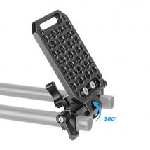 KIMRIG Piastra base per formaggio con montaggio su treppiede multifunzionale con adattatore per morsetto per asta girevole a 360 gradi da 15 mm per studio fotografico Dslr