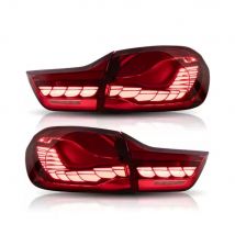 2x Gruppo fanale posteriore per auto per BMW M4 Serie 4 2014-2020 LED Indicatori di direzione dinamici Plug and Play Fanali posteriori Fendinebbia retromarcia