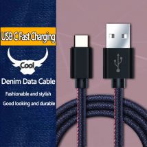 USB A zu Typ C Denim Datenkabel geeignet für Android Samsung HuaWei Typ C Schnellladekabel USB C Handy Aufladen 1M