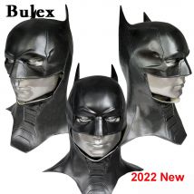 Cafele 2022 hombres adultos murciélago superhéroe Cosplay Bruce Wayne disfraz mascarada de Halloween máscara accesorios de látex negro