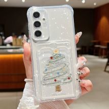Weihnachtsbaum-Hülle für Samsung Galaxy S25 Edge S24 S23 S22 Ultra Plus S21 FE A56 A26 A53 A54 A15 A36 A55 A16 5G Kartentaschenhülle