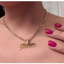 Personalisierte Namenskette für Herren und Damen, Geschenke, Unisex, goldene kubanische Kette, Figaro-Kette, modische gestapelte Halskette