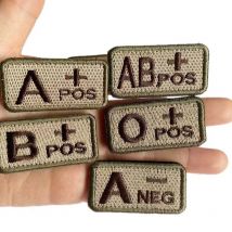 2,5*5CM, A B AB O POS-NEG Blutgruppe Abzeichen Stoff Applikation Stickerei Klettverschluss Patches, militärischer taktischer Aufnäher auf Rucksack