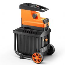 DOVAMAN Trituradora de jardín de 2800 W, motor sin escobillas de 400 Nm, rodillo de 6 dientes, capacidad de 45 mm, caja de 60 L, silenciosa y protegida contra sobrecarga