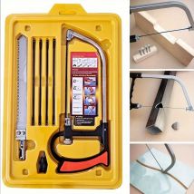 Bügelsägen-Set, 12-Zoll-Stahlsäge mit austauschbaren Sägeblättern und Metallgehrung, 3-teilige Handsägen (Bügelsägenrahmen, Mini-Bügelsäge) für Holz
