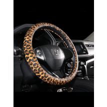 Leopard Printing Steering Wheel Cover Universal Leather Two Tone Car Interior Steering Covers Case 37-38CM Accessories