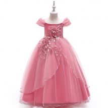 Elegante Blume Brautjungfer Mädchen Party Kleid Weihnachten Kostüm Tüll Schleife Geburtstag Prinzessin Kleider für Kinder Hochzeit Prom Kleidung