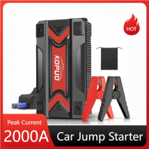 Rozrusznik samochodowy 2000A Peak do silników benzynowych 5.0L / diesla 4.0L, przenośny booster akumulatora z 3 trybami oświetlenia LED i szybkim ładowaniem