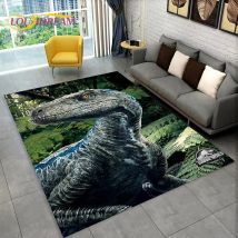 3D Cartoon Jurassic Park Dinosaurier Teppich groß, Teppich Teppich für Wohnzimmer Schlafzimmer Sofa Fußmatte Dekor, Kind rutschfeste Bodenmatte