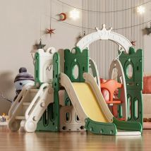 Feelkids Kinder-Spielhaus für den Innenbereich, Baby-Spielzimmer, Spielplatz-Ausrüstung, Schaukel und Rutschen aus Kunststoff für Kinder, Schiebespielzeug
