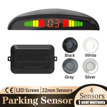 Hippcron Auto-LED-Parksensor-Set, 4 Sensoren, 22 mm Hintergrundbeleuchtung, Display, Rückwärts-Backup-Radar-Monitorsystem, 12 V, 4 Farben