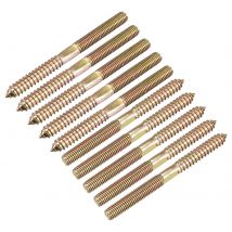 Uxcell 12-120pcs M4 M5 M6 M8 M10 Double Ended Thread Dowel Screws Hanger Bolts for Wood Furniture Connecting 16mm-120mm Length