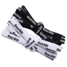 7mm Druck Saint Side Weiß Schwarz Brief Flache Taille Schnürsenkel Männer Frauen Sneaker Seile Stiefel Leinwand Casual Schnüre Schuh zubehör