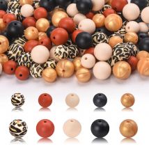 LOFCA 12/15mm Silikon Perlen Runde Gedruckt Leopardenmuster Perlen Für Schmuck Machen DIY Schlüsselbund Armband Halskette Zubehör