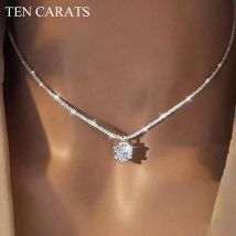 QMSHR s925 Collana classica in argento sterling VVS1 con pendente a corona per donna, regalo, gioielli certificati GRA, consegna gratuita