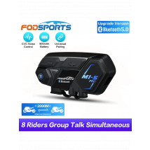Fodsports M1S Pro 8 Riders 2000m Motorcycle Intercom Helmet Headset Interphone Bluetooth Intercomunicador Moto IPX6 Waterproof