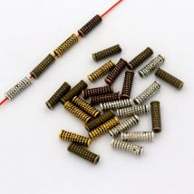 50 Stück mischen tibetische Silber Gold Farbe Bronze lange Metall Spacer lose Perle für Schmuck machen DIY Armband Zubehör Großhandel